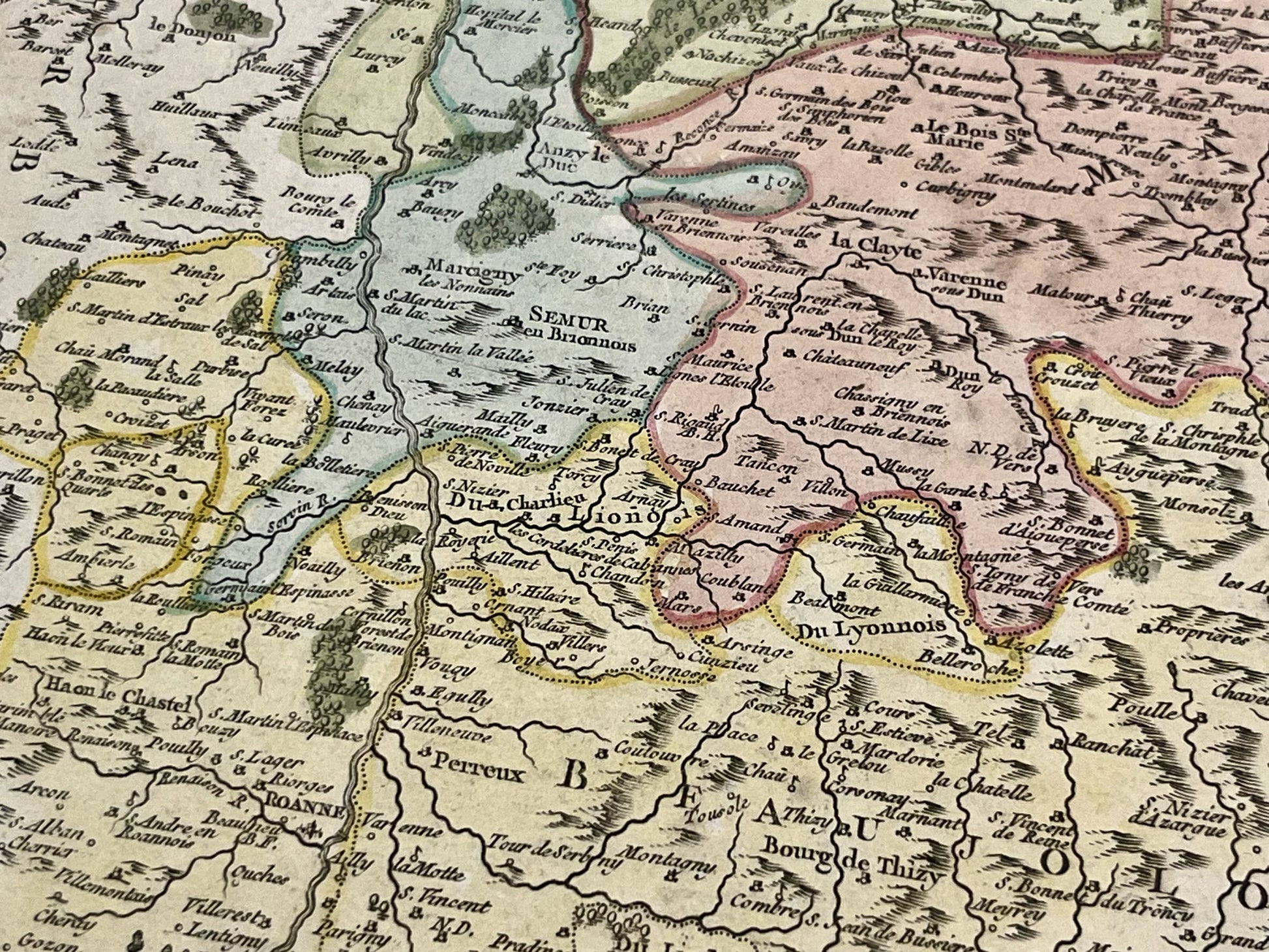 Achat carte geographique ancienne Beaujolais