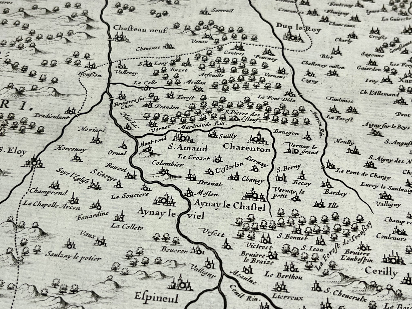 Achat carte geographique ancienne Bourbonnais