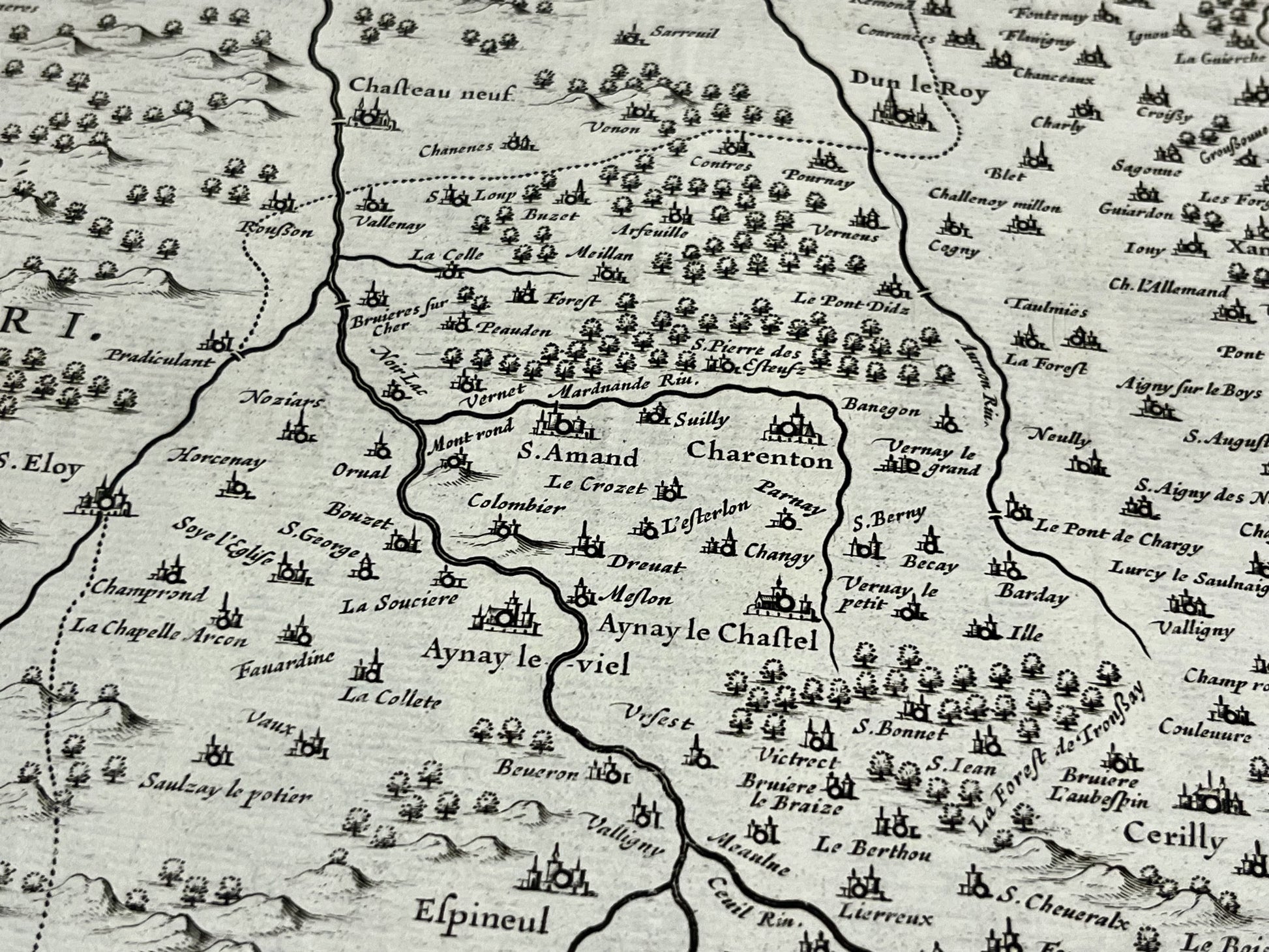 Achat carte geographique ancienne Bourbonnais