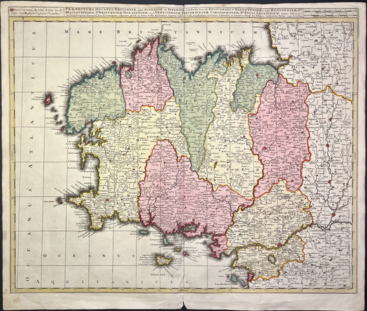 Achat carte geographique ancienne Bretagne