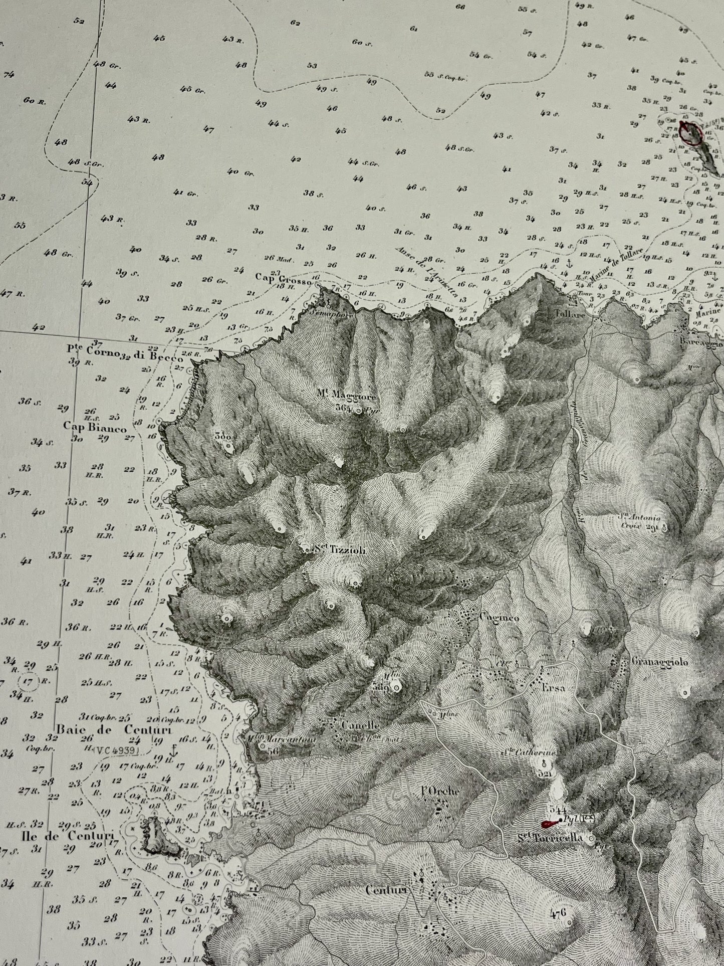 Achat carte geographique ancienne Cap Corse