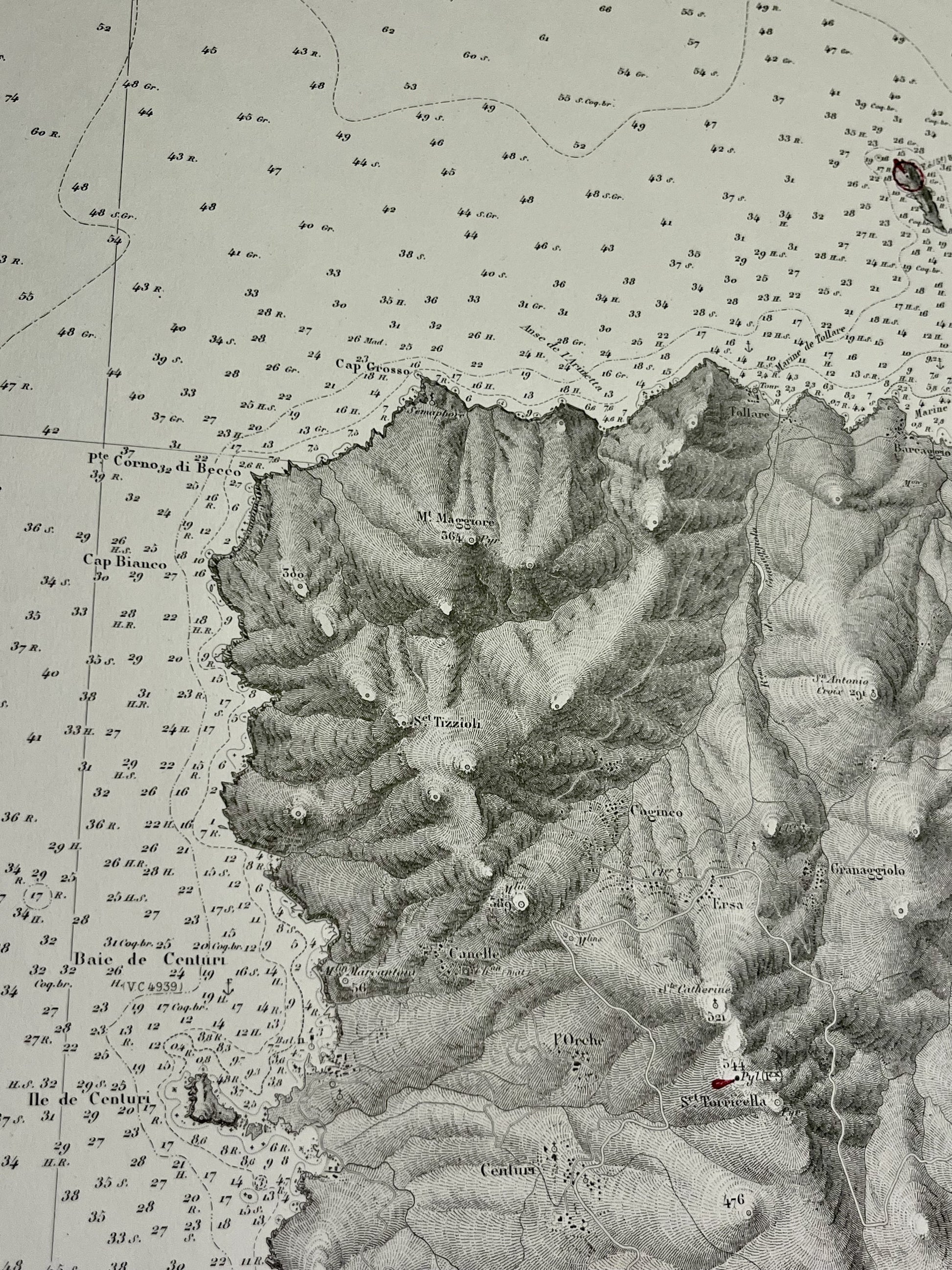 Achat carte geographique ancienne Cap Corse