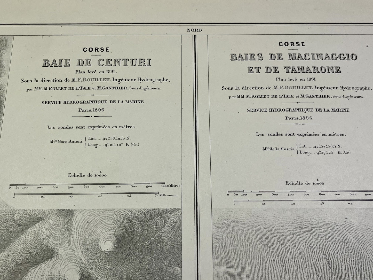 Achat carte geographique ancienne Centuri Macinaggio Tamarone