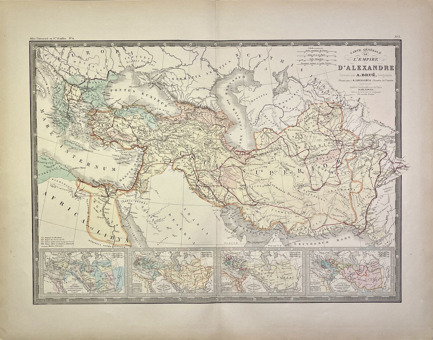 Achat carte geographique ancienne Empire Alexandre