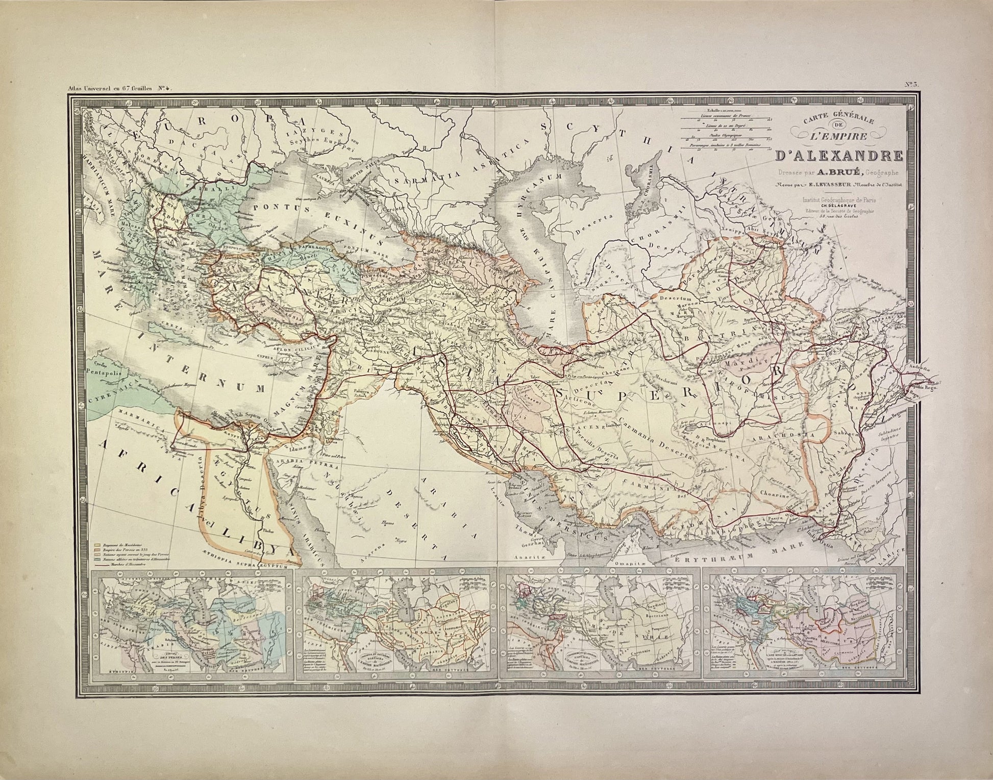 Achat carte geographique ancienne Empire Alexandre