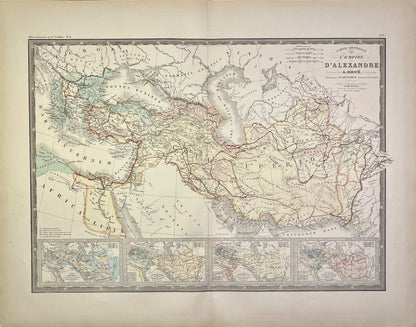 Achat carte geographique ancienne Empire Alexandre