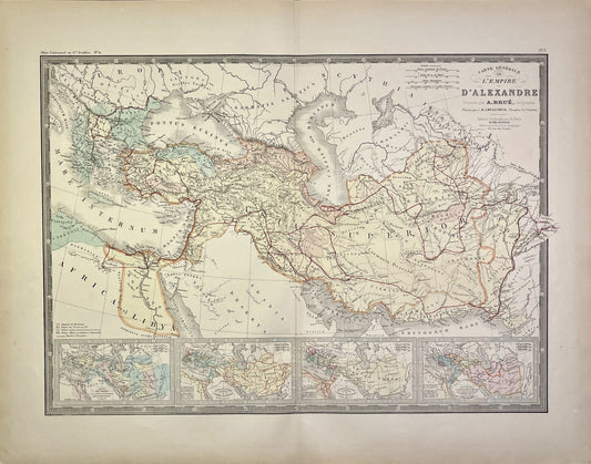 Achat carte geographique ancienne Empire Alexandre