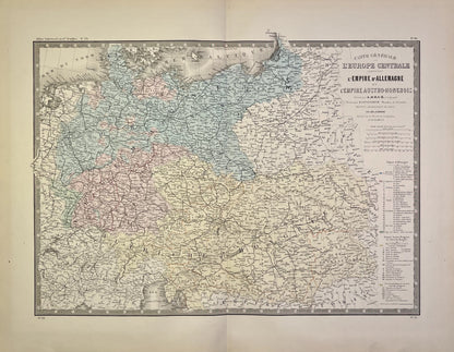Achat carte geographique ancienne Europe Centrale