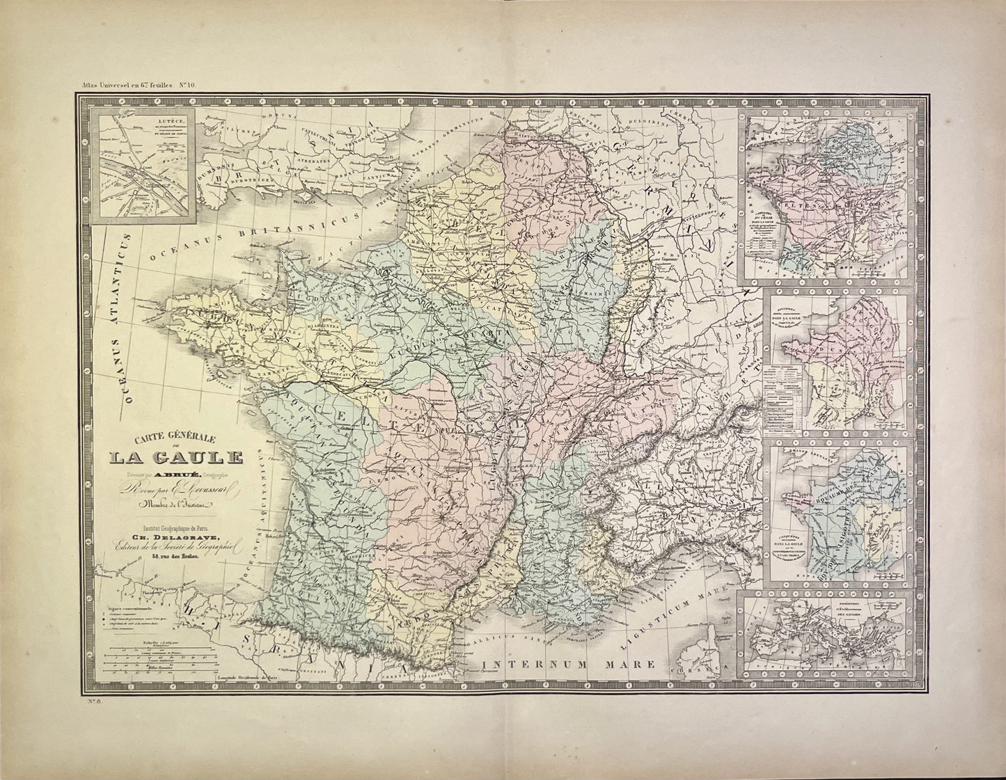 Achat carte geographique ancienne Gaule