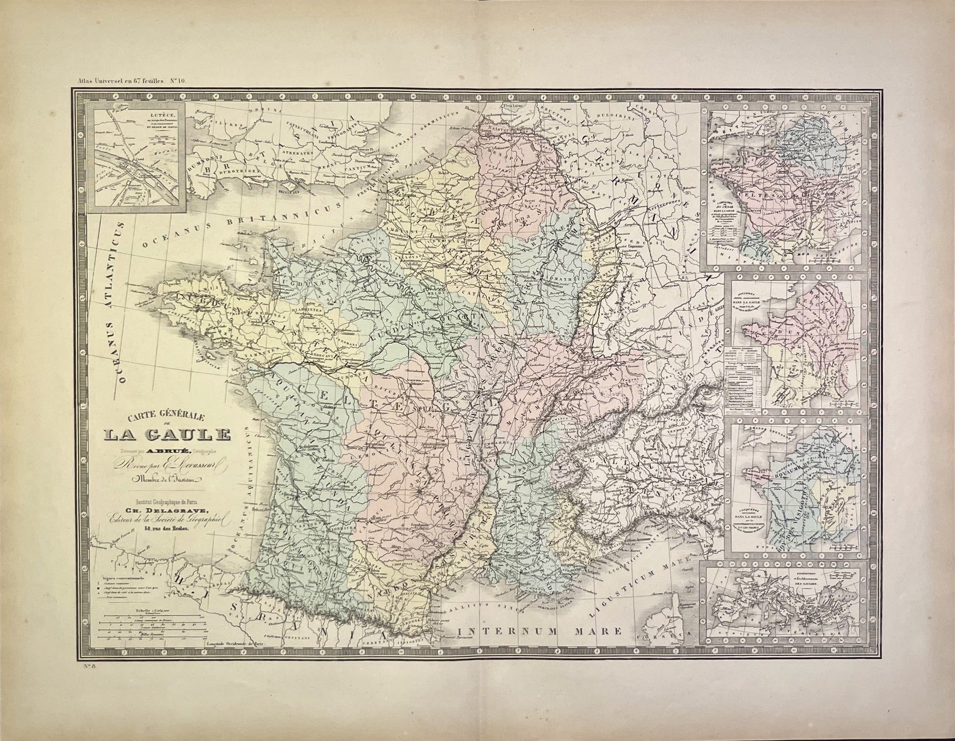 Achat carte geographique ancienne Gaule