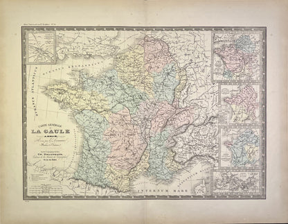 Achat carte geographique ancienne Gaule