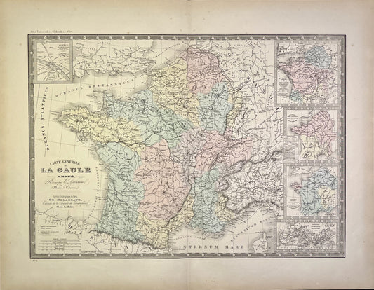 Achat carte geographique ancienne Gaule