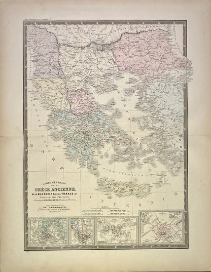 Achat carte geographique ancienne Grece Antique