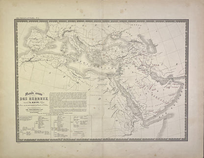 Achat carte geographique ancienne Monde connu Hebreux