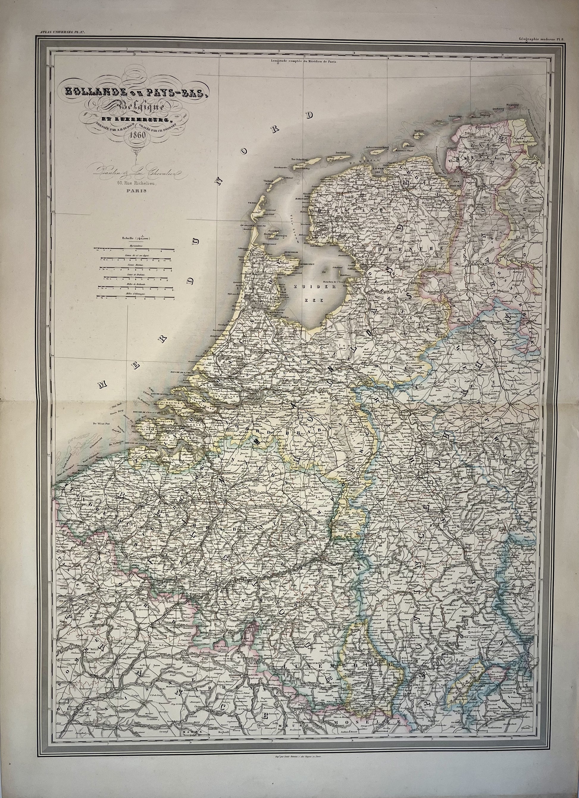 Achat carte geographique ancienne Pays-Bas Belgique