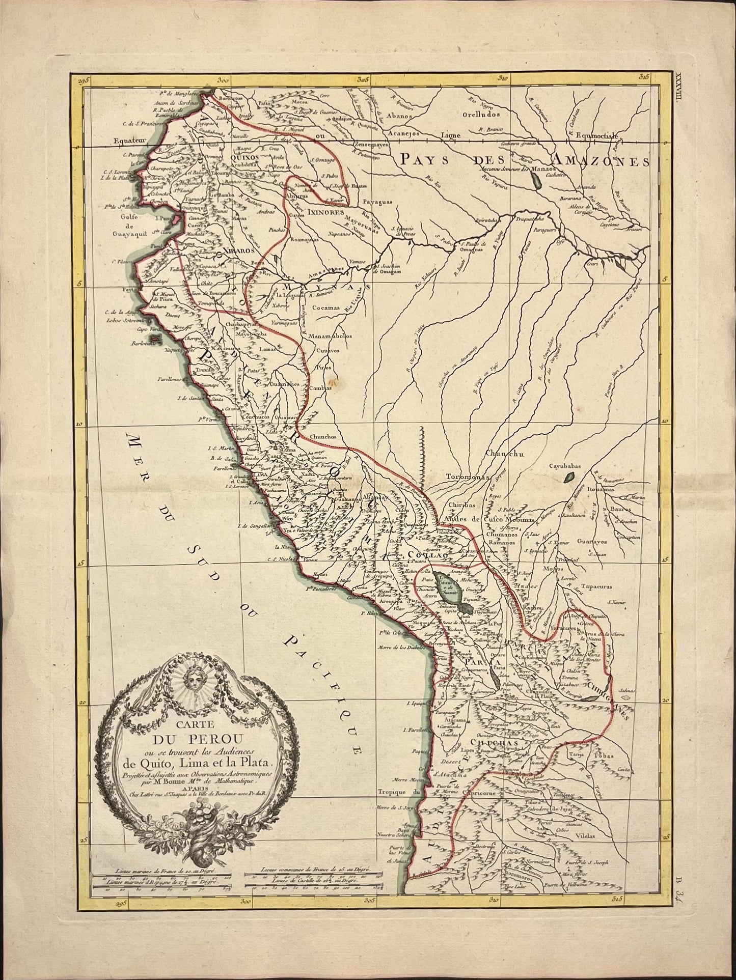 Achat carte geographique ancienne Perou