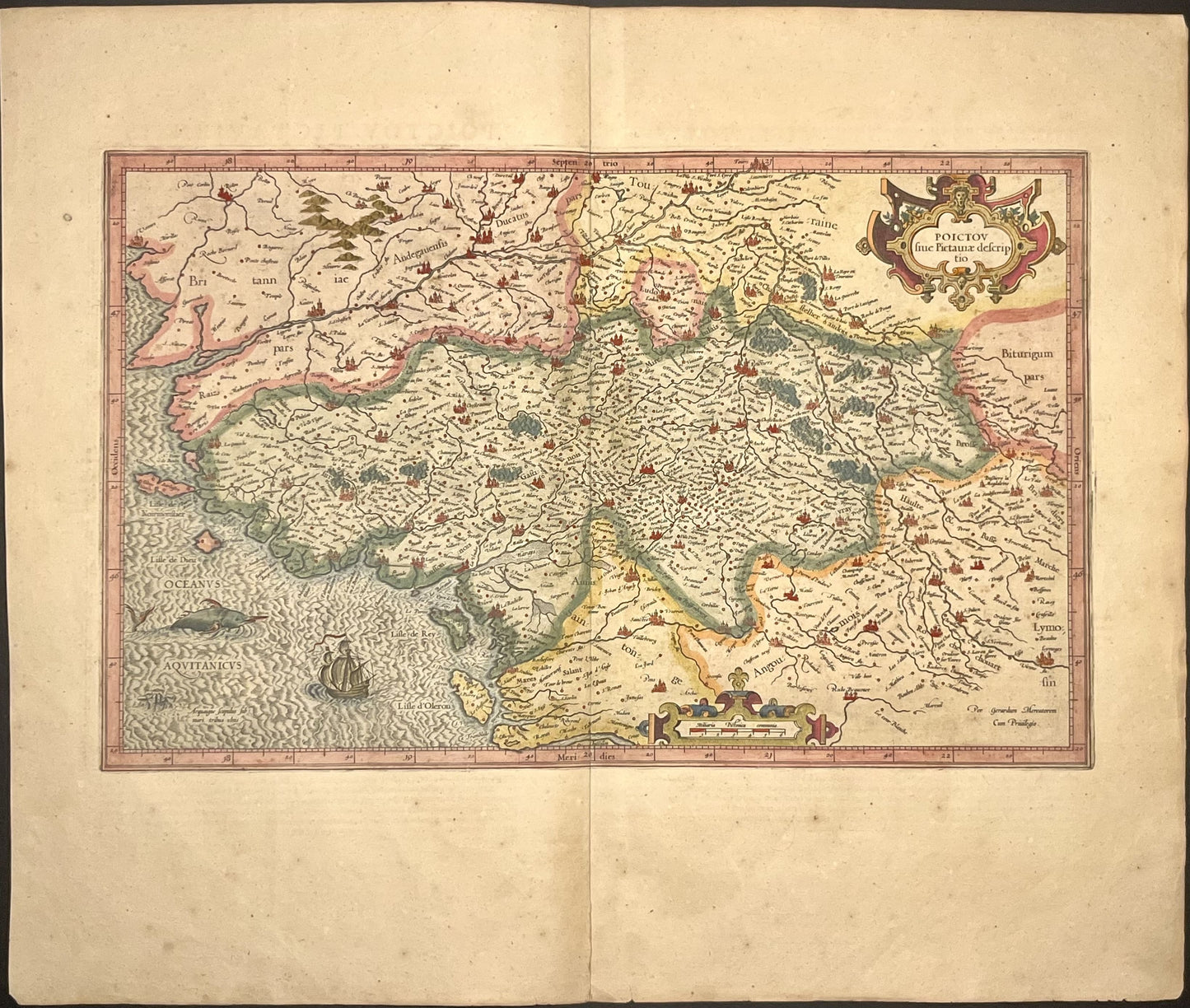 Achat carte geographique ancienne Poitou