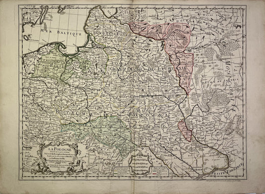 Achat carte geographique ancienne Pologne