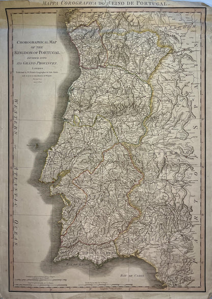 Achat carte geographique ancienne Portugal