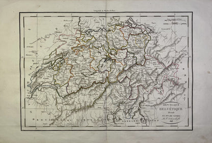 Achat carte geographique ancienne Republique Helvetique