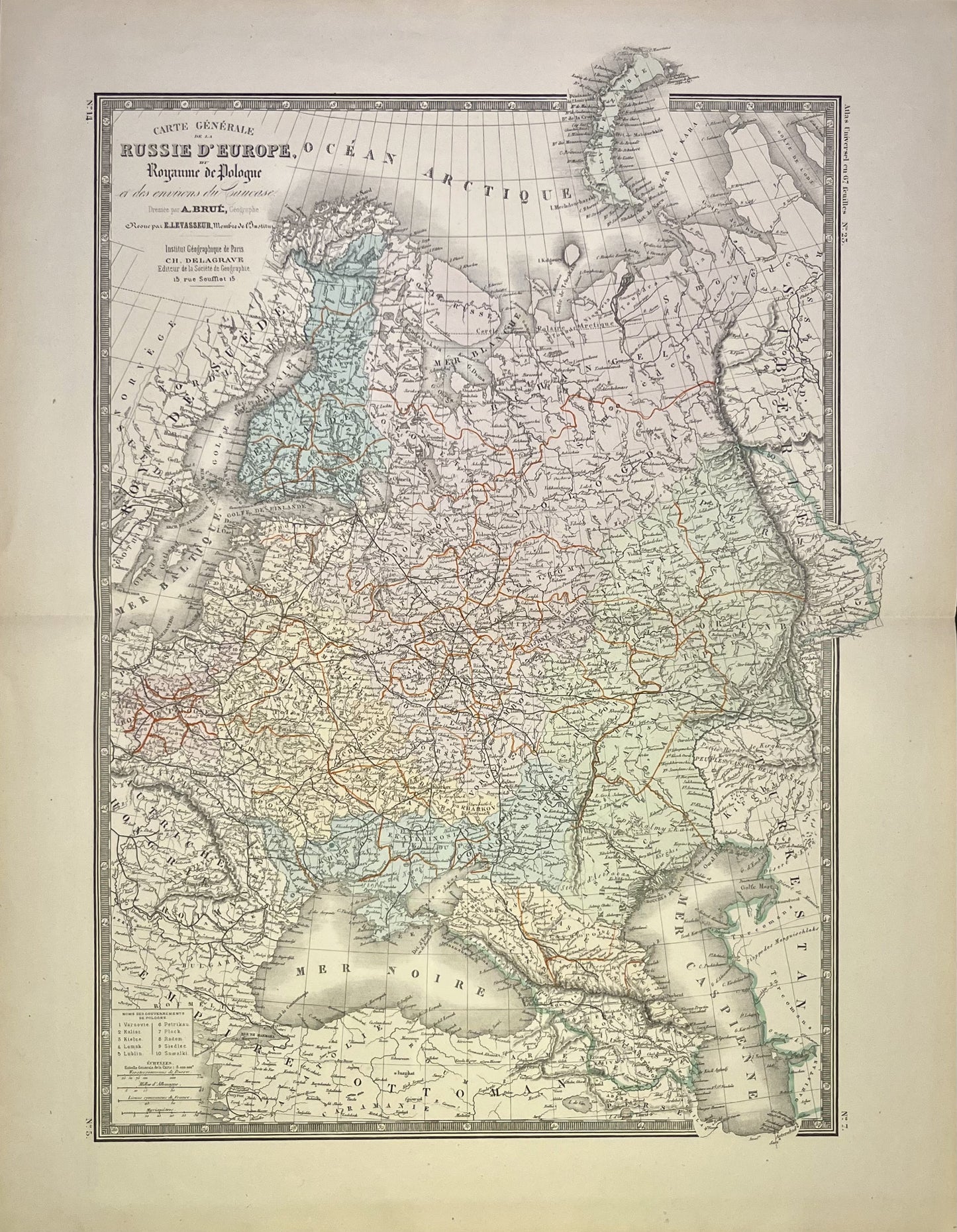 Achat carte geographique ancienne Russie Europe