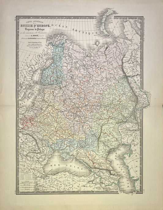 Achat carte geographique ancienne Russie Europe
