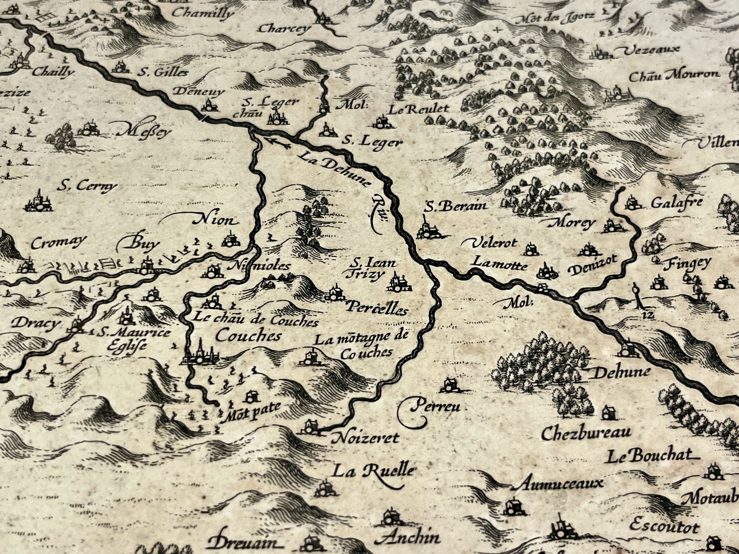 Achat carte geographique ancienne Saone-et-Loire Charolais