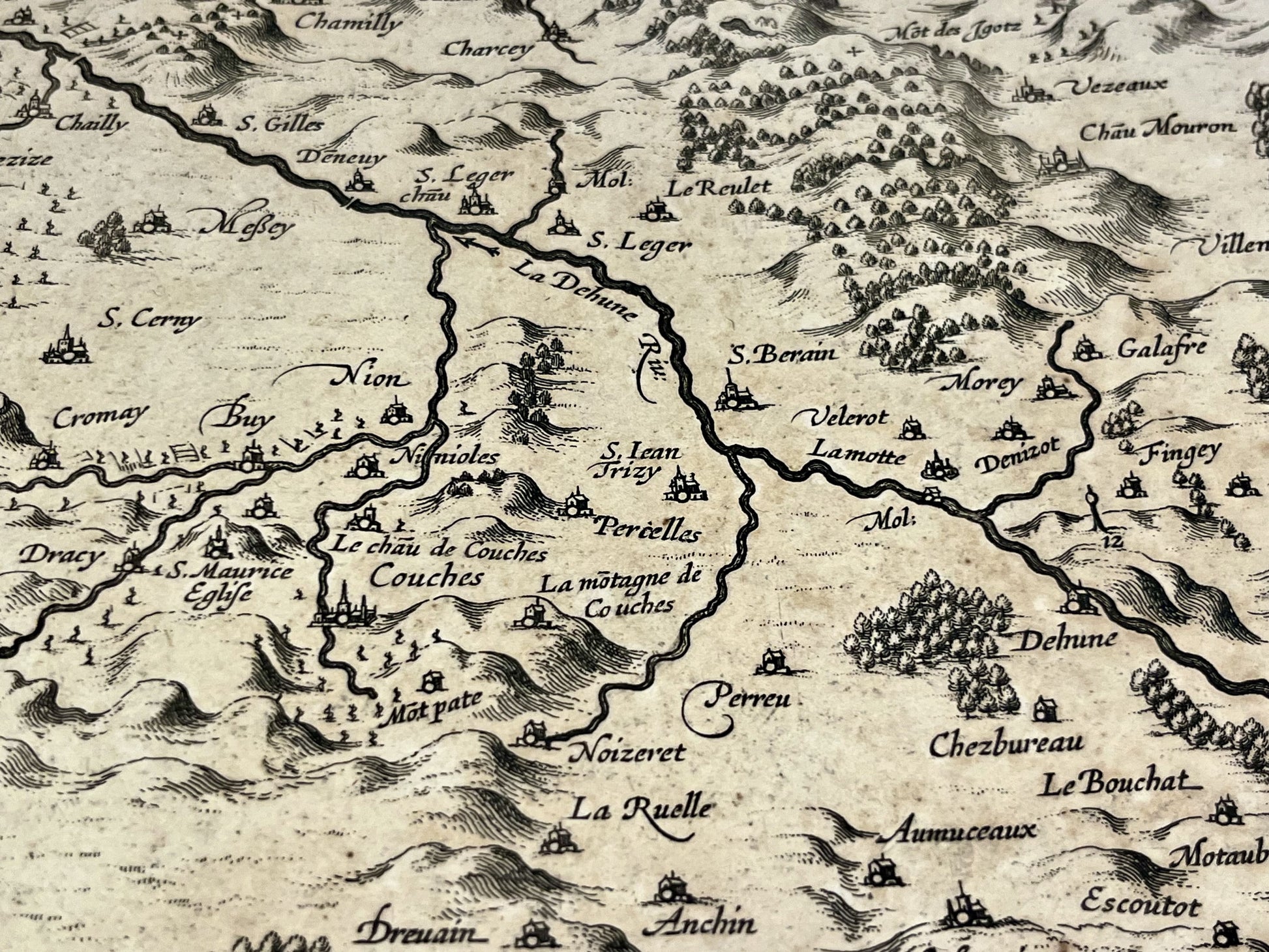 Achat carte geographique ancienne Saone-et-Loire Charolais