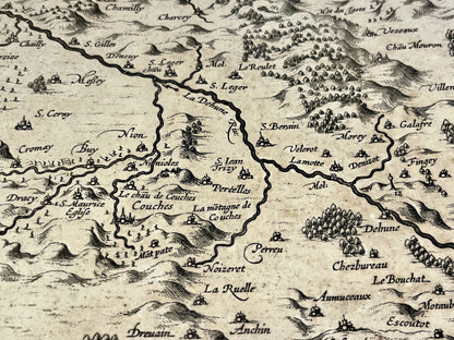 Achat carte geographique ancienne Saone-et-Loire Charolais