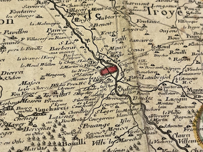 Achat carte geographique ancienne Troyes et environs
