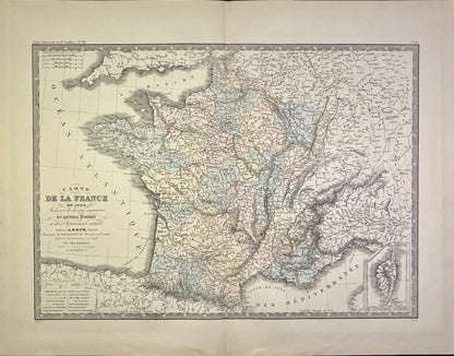 Achat carte geographique vintage France