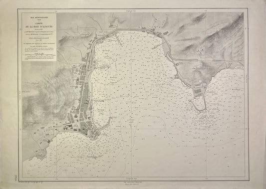Achat carte marine ancienne Ajaccio