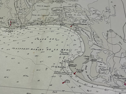 Achat carte marine ancienne Camargue