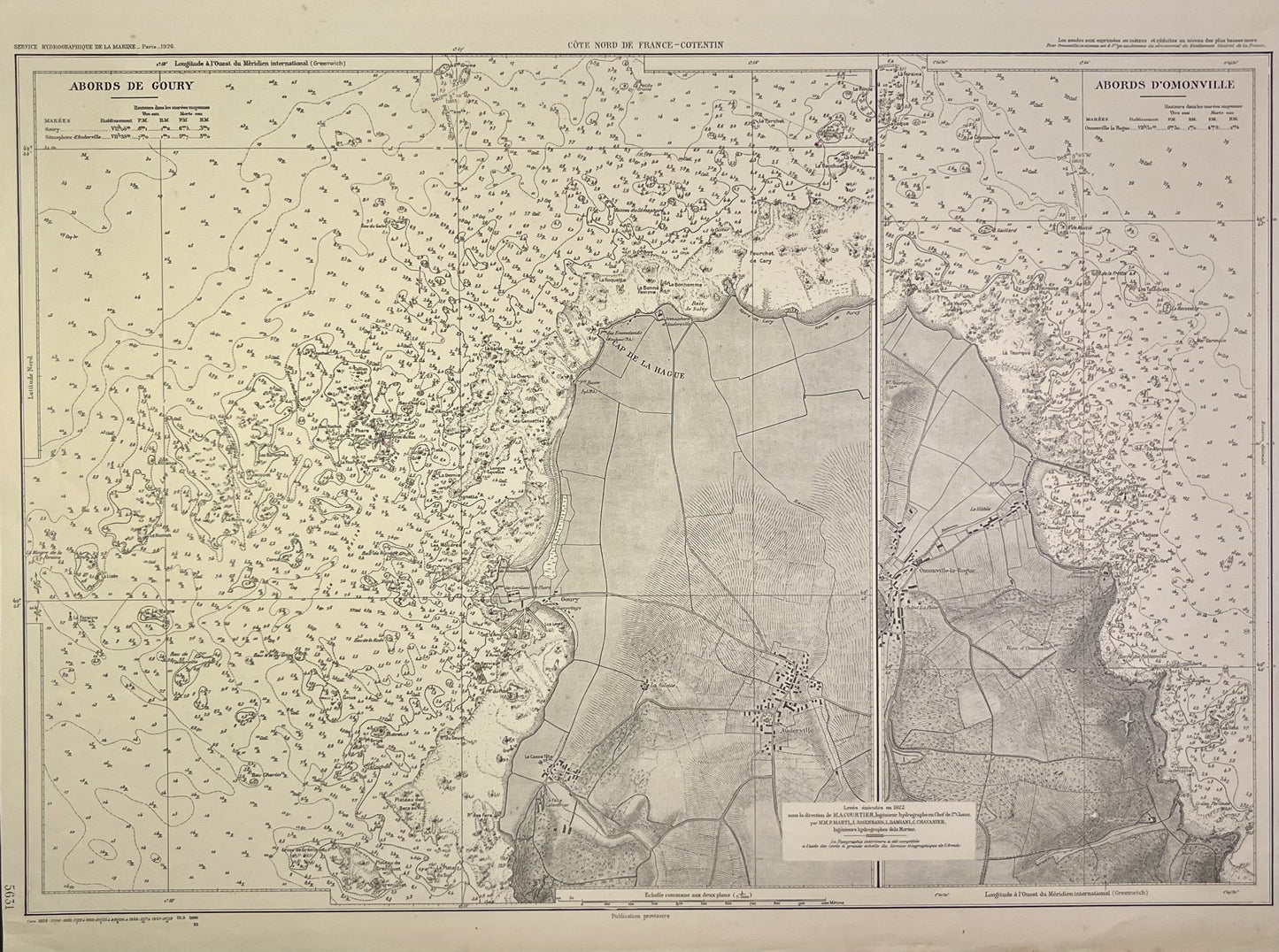 Achat carte marine ancienne Cap Hougue