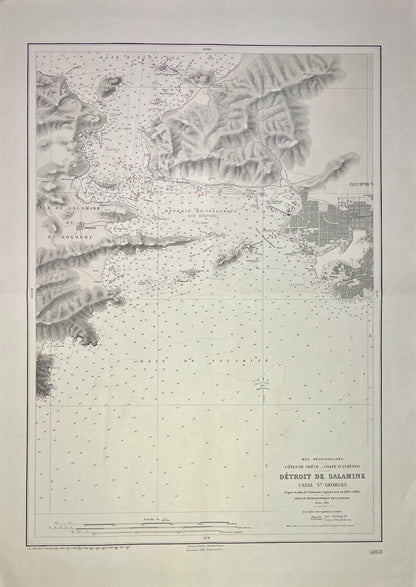 Achat carte marine ancienne Detroit Salamine Grece