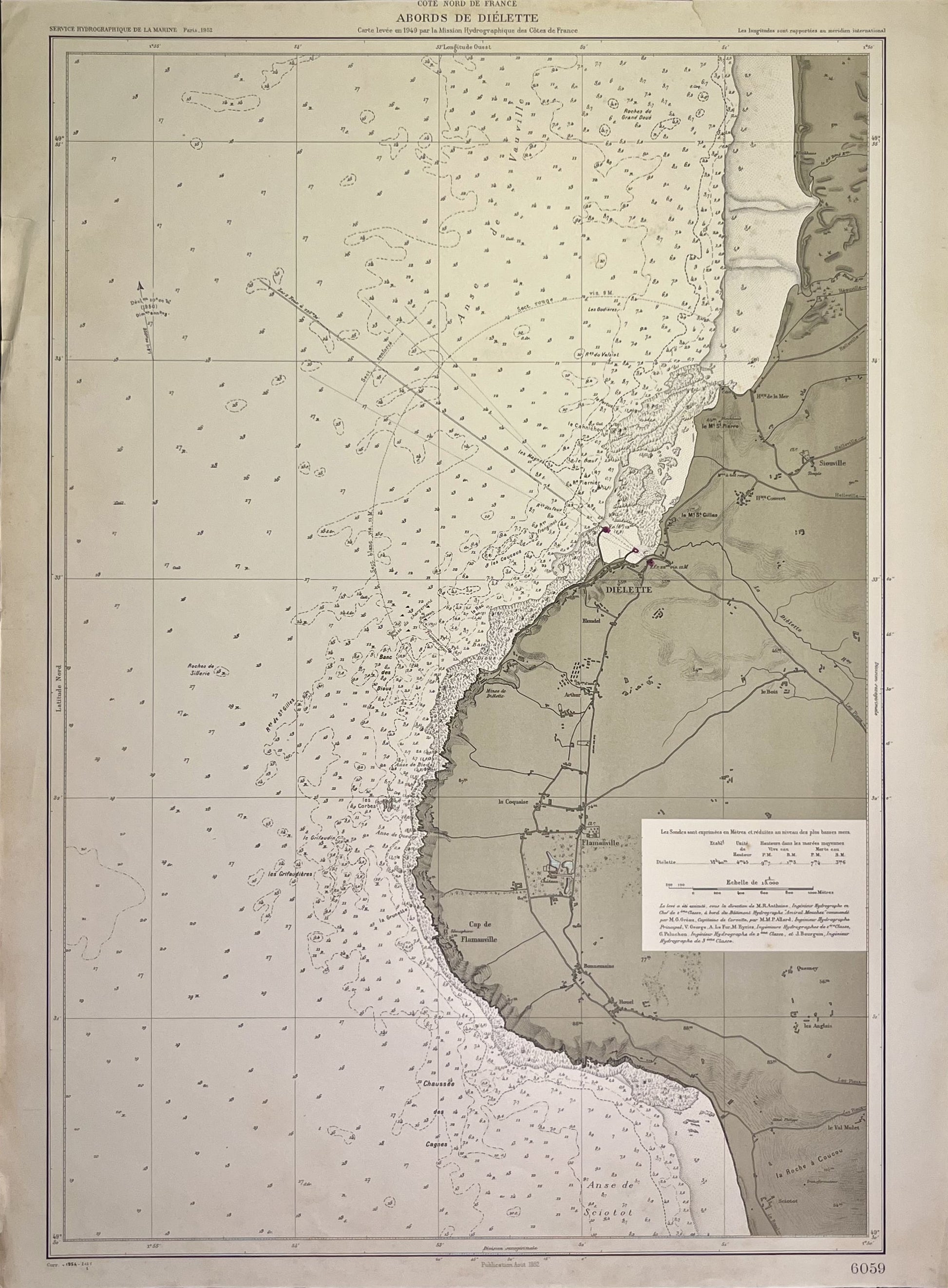 Achat carte marine ancienne Dielette