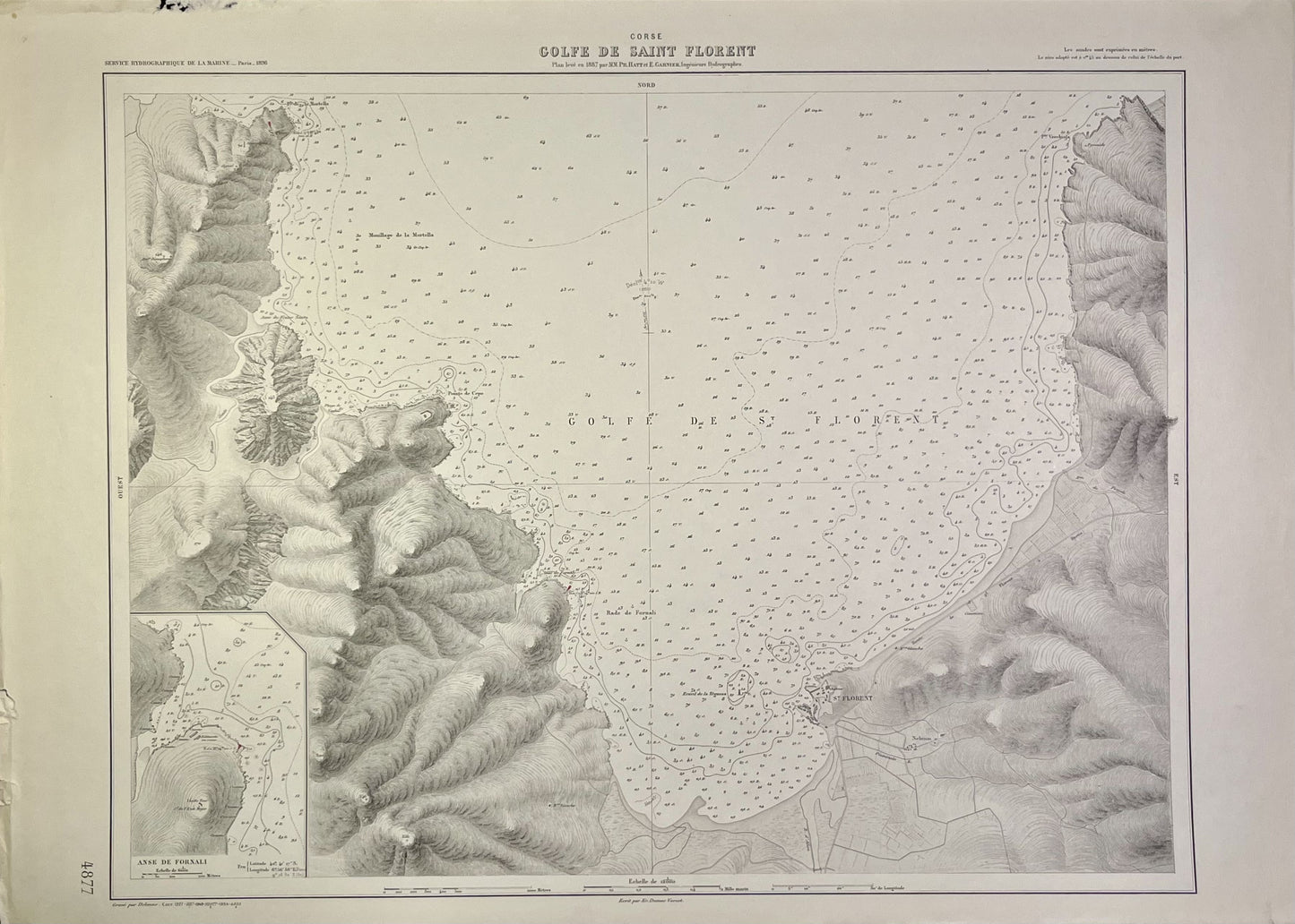 Achat carte marine ancienne Golfe Saint-Florent