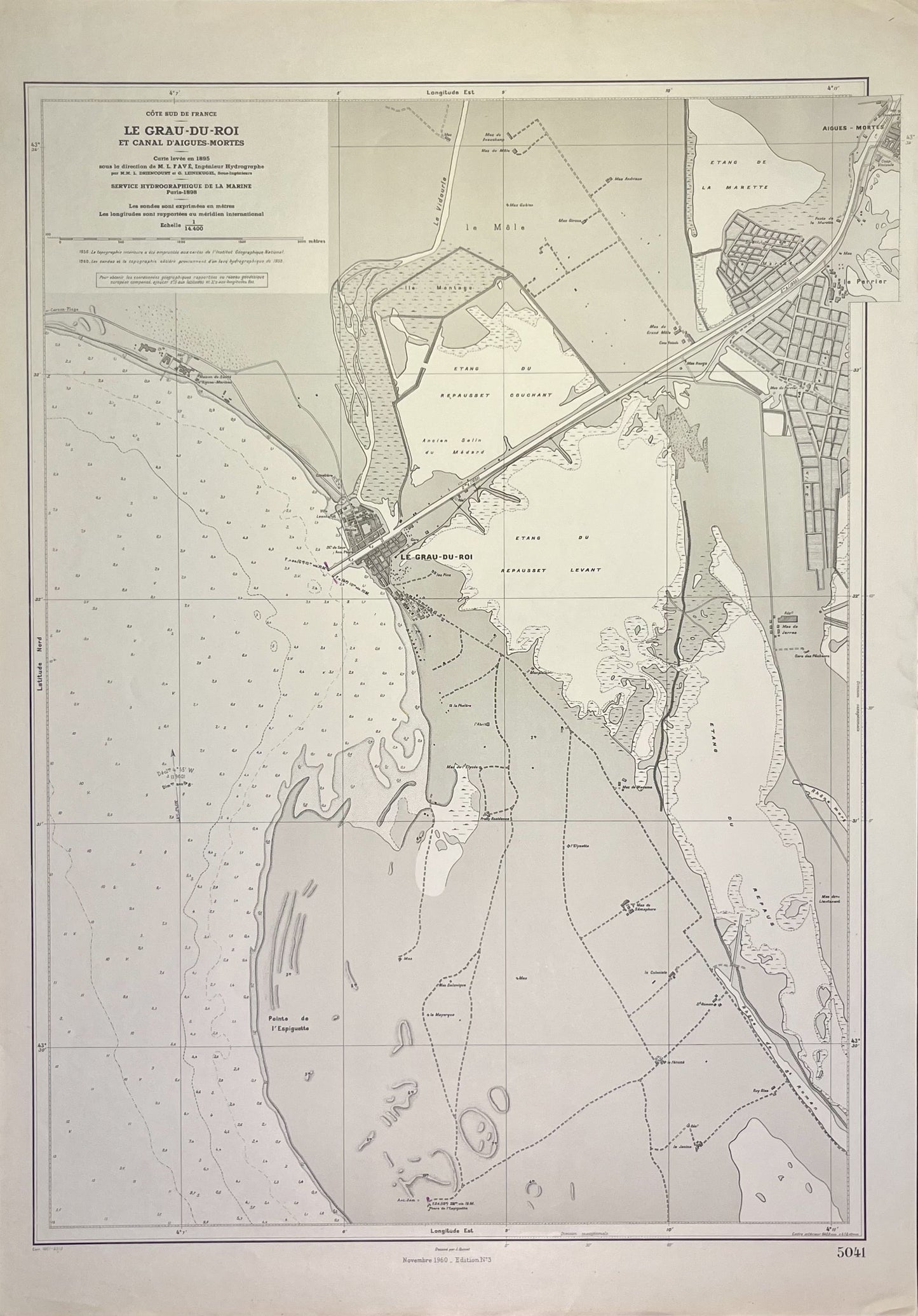 Achat carte marine ancienne Grau-du-Roi
