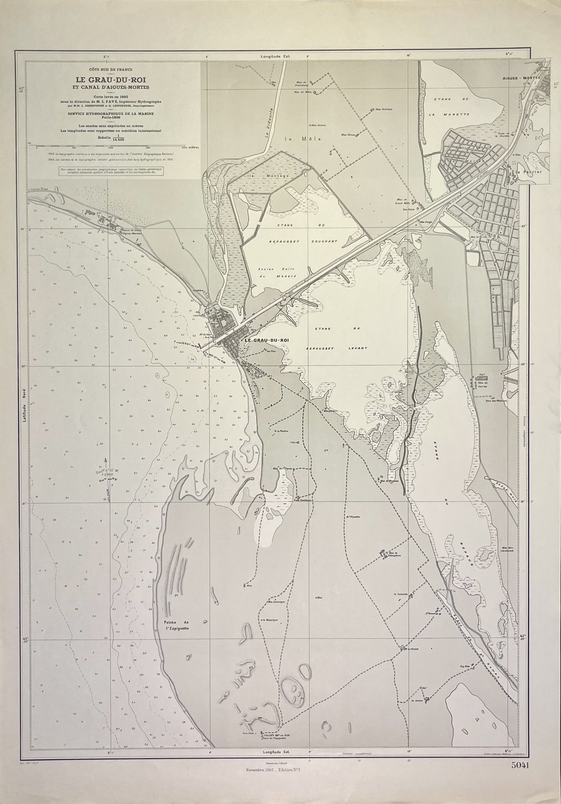 Achat carte marine ancienne Grau-du-Roi