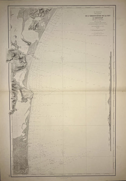 Achat carte marine ancienne Gruissan Tet