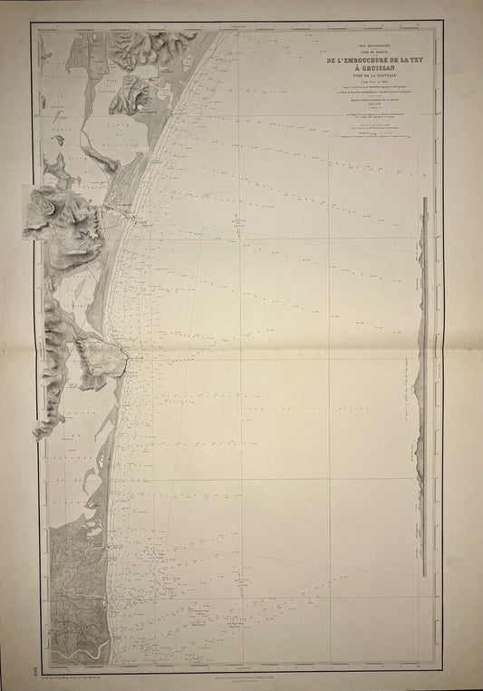 Achat carte marine ancienne Gruissan Tet