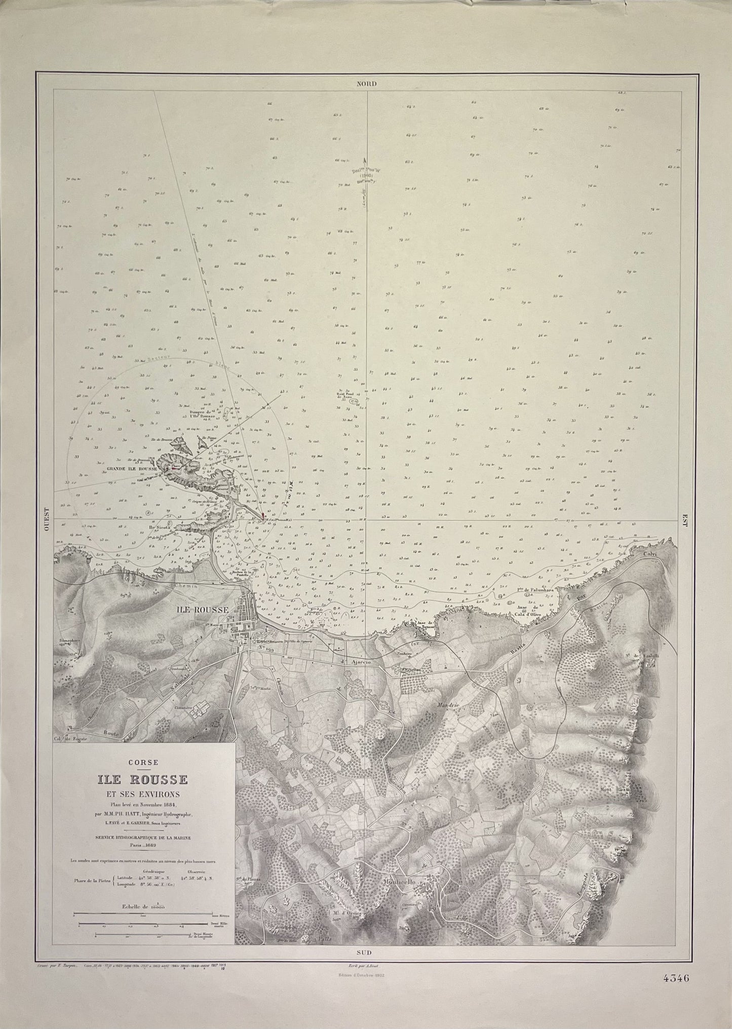 Achat carte marine ancienne Ile Rousse