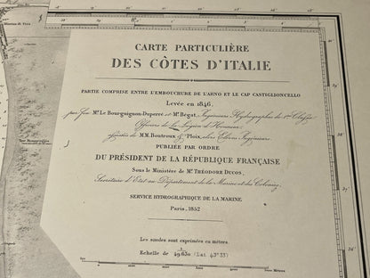 Achat carte marine ancienne Livourne
