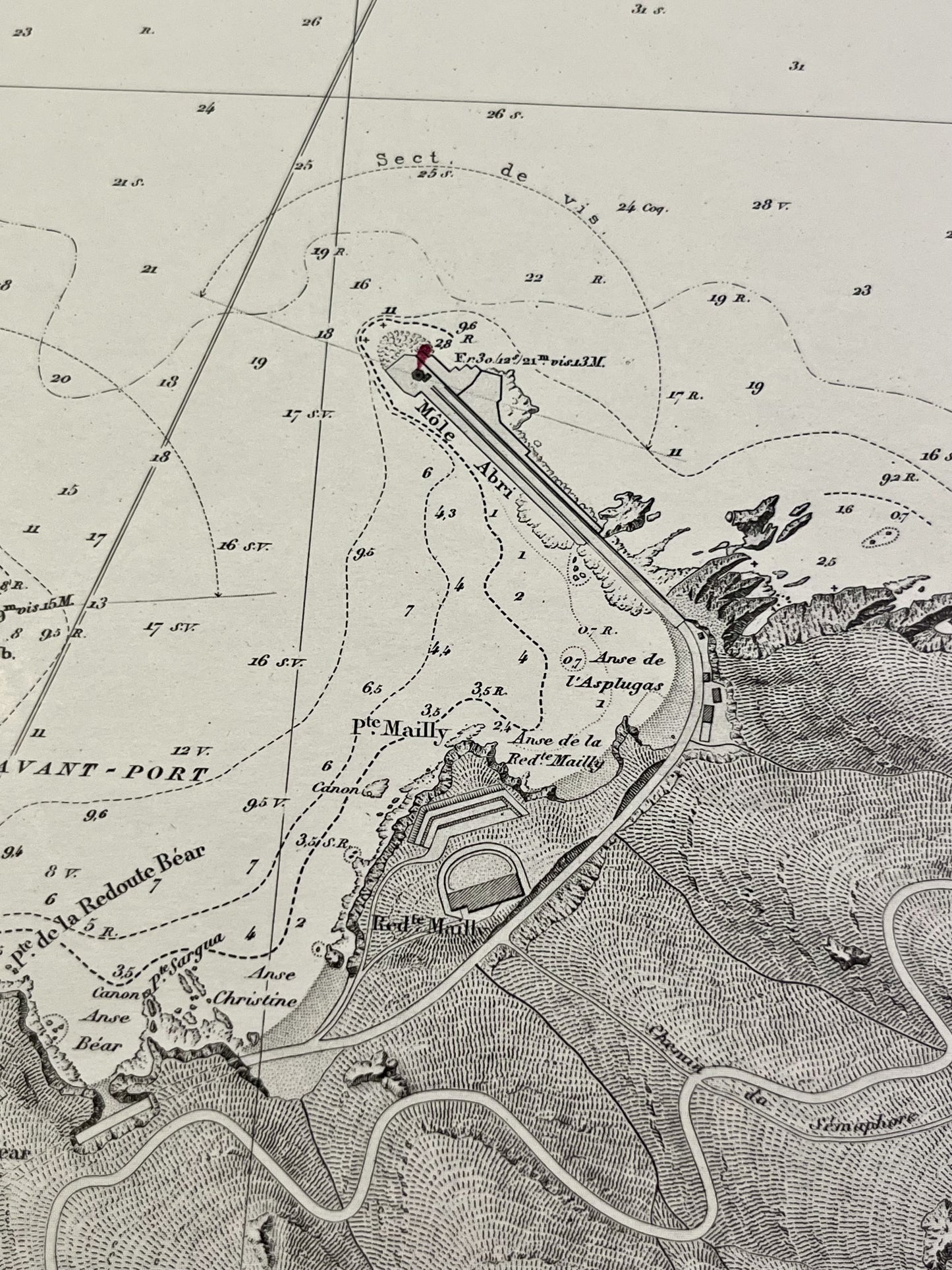 Achat carte marine ancienne Port-Vendres