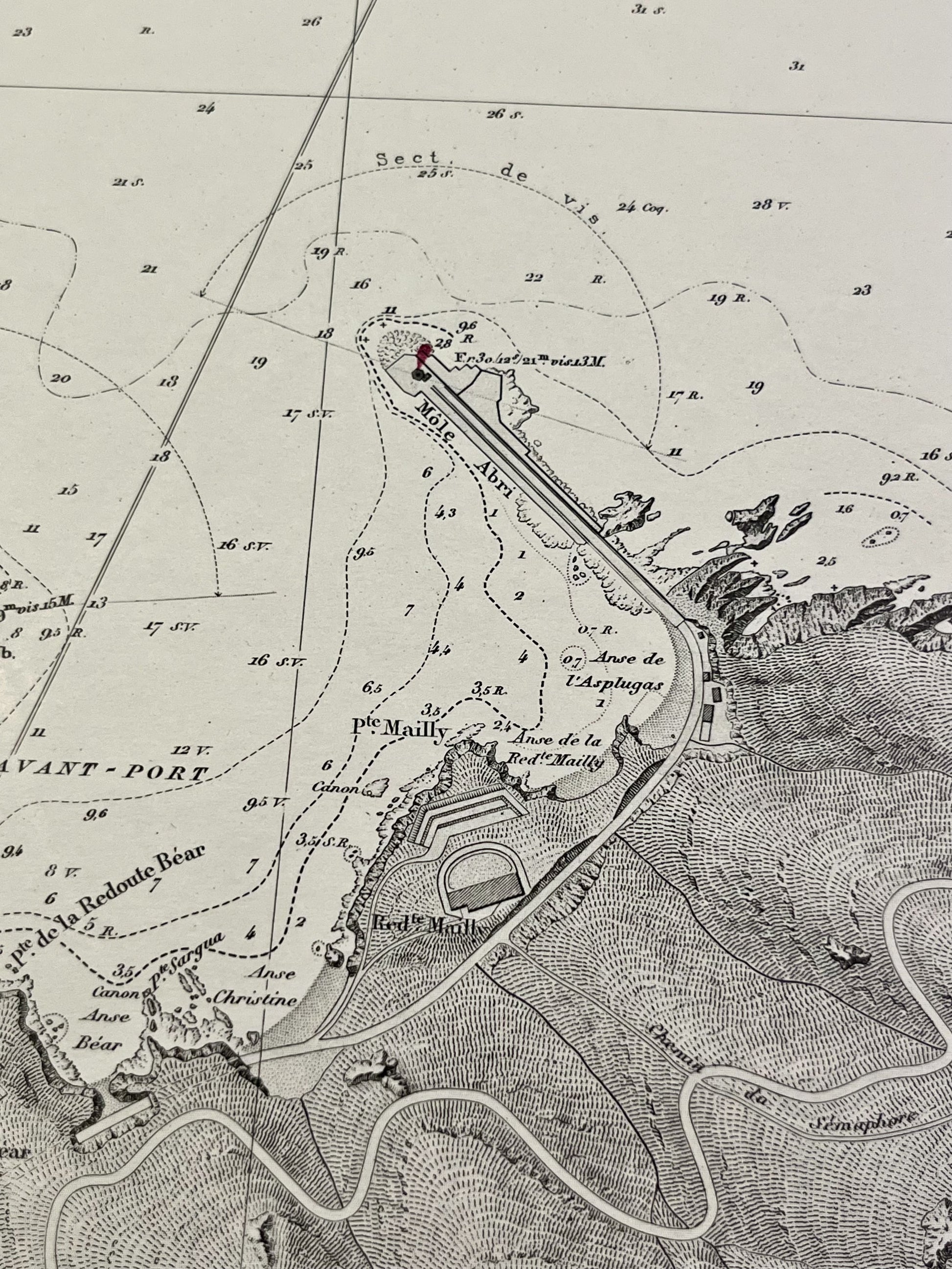 Achat carte marine ancienne Port-Vendres