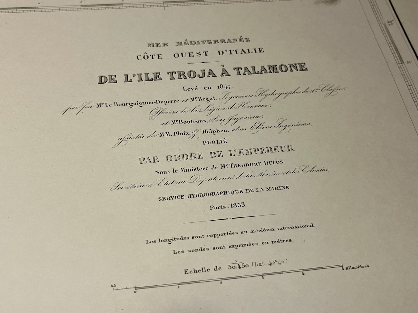 Achat carte marine ancienne Troja Talamone Italie