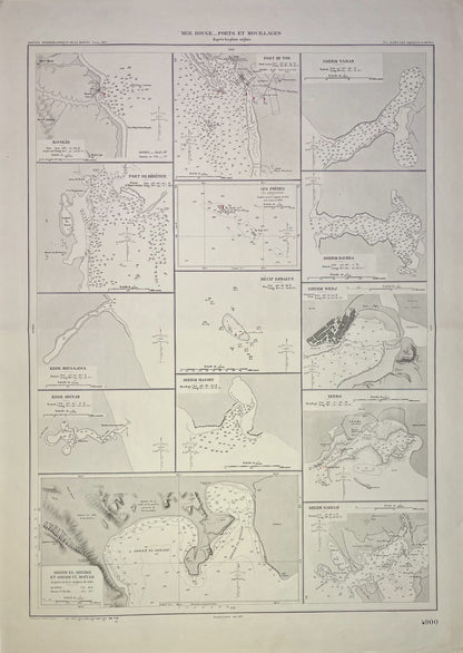 Achat carte marine ancienne ports mouillages mer rouge