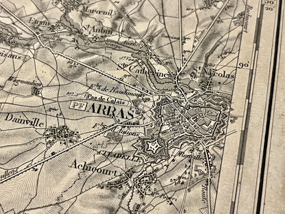 Achat carte militaire ancienne Arras