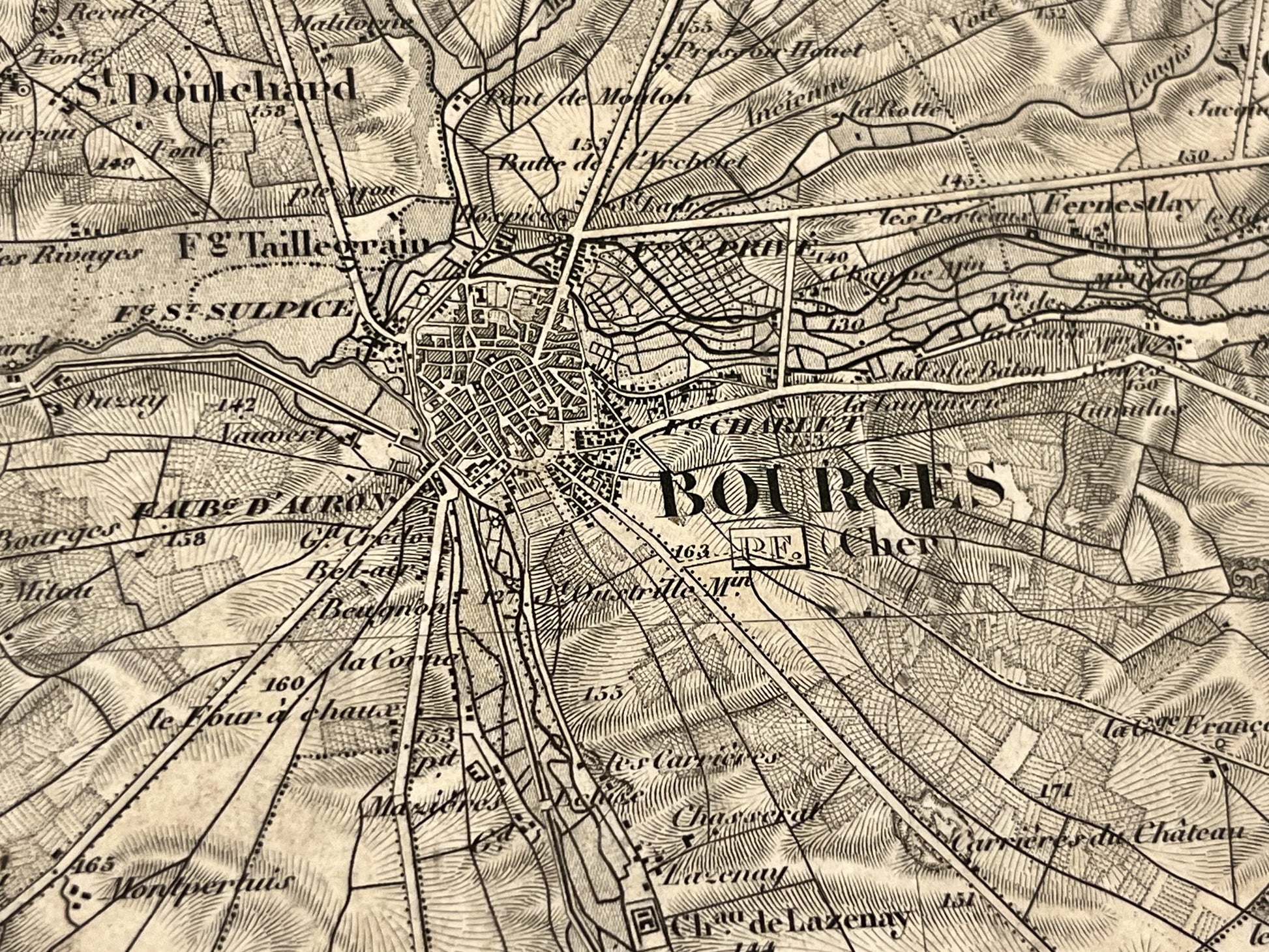 Achat carte militaire ancienne Bourges