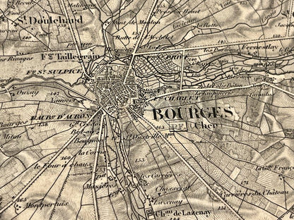 Achat carte militaire ancienne Bourges